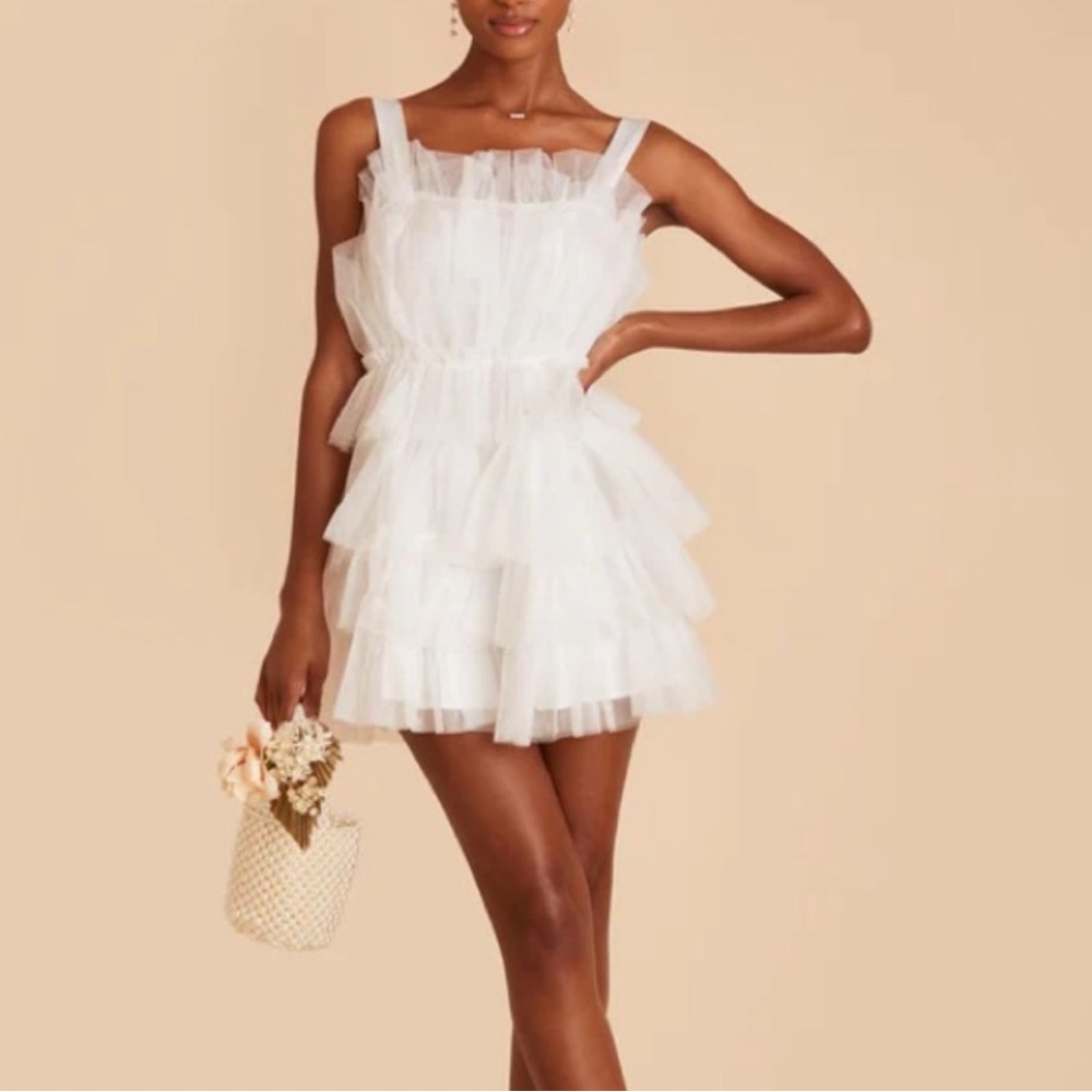Elegant & Fun White Ruffled Dress